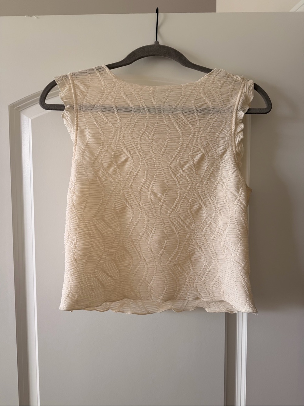 Textured Cream Sleeveless Women's Camisole